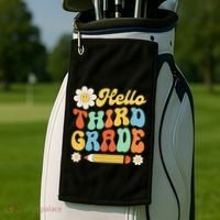 Hello Third 3rd Grade Back To School Teachers Golf Towel thumb 2