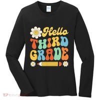 Hello Third 3rd Grade Back To School Teachers Women's Long Sleeve Shirt thumb 0