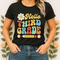 Hello Third 3rd Grade Back To School Teachers Women's T-Shirt thumb 2