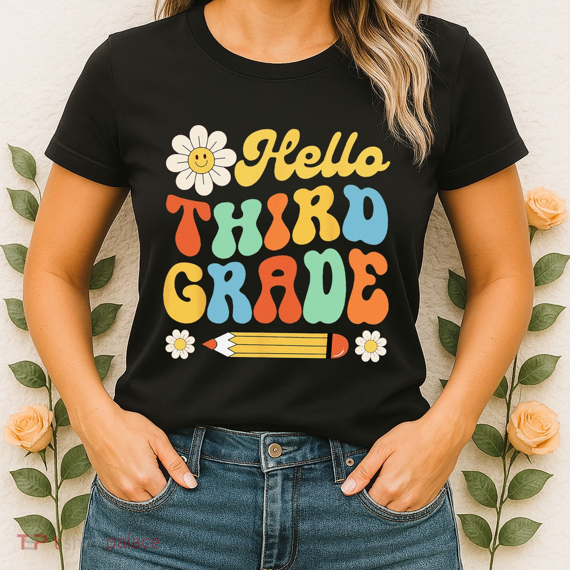 Hello Third 3rd Grade Back To School Teachers Women's T-Shirt