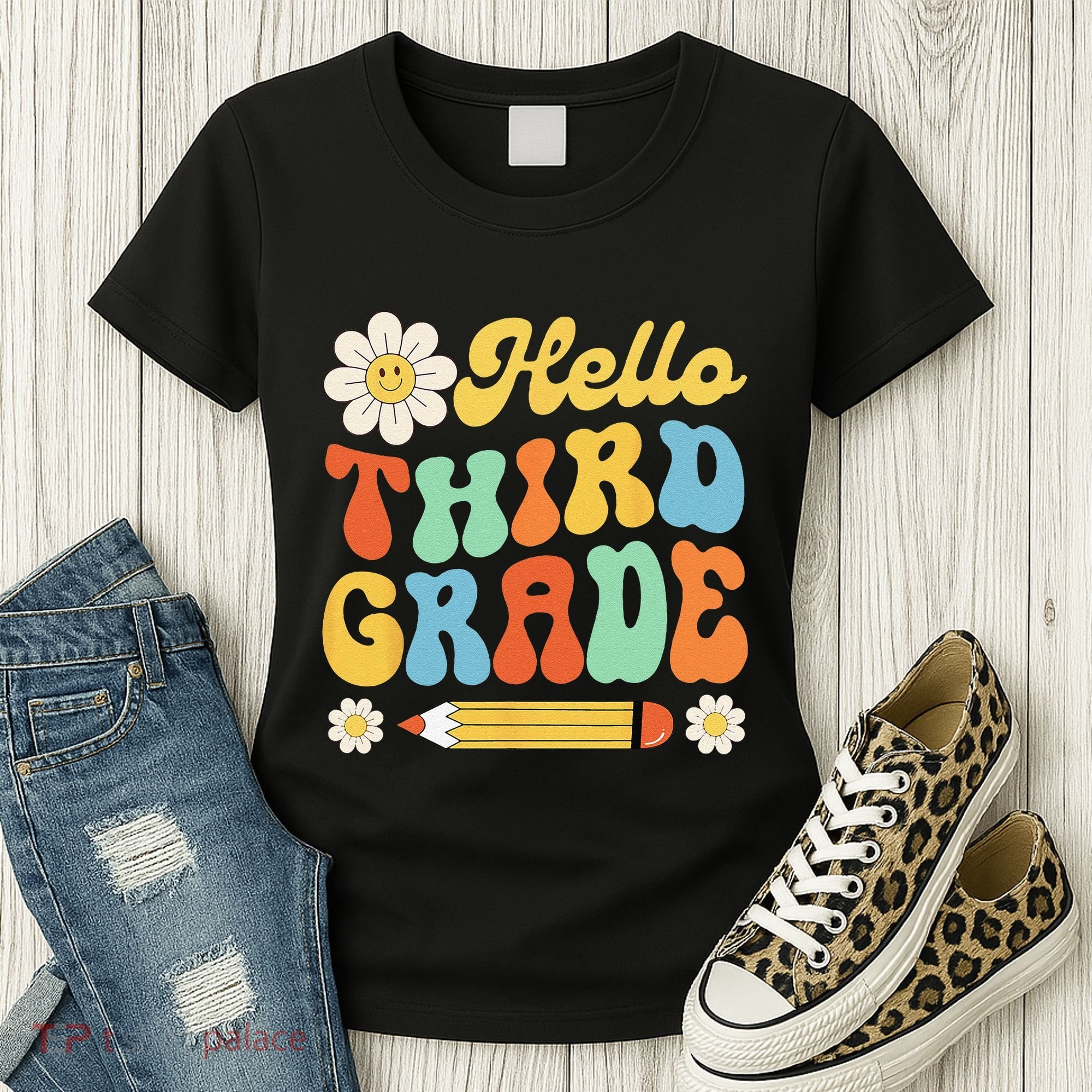 Hello Third 3rd Grade Back To School Teachers Women's T-Shirt