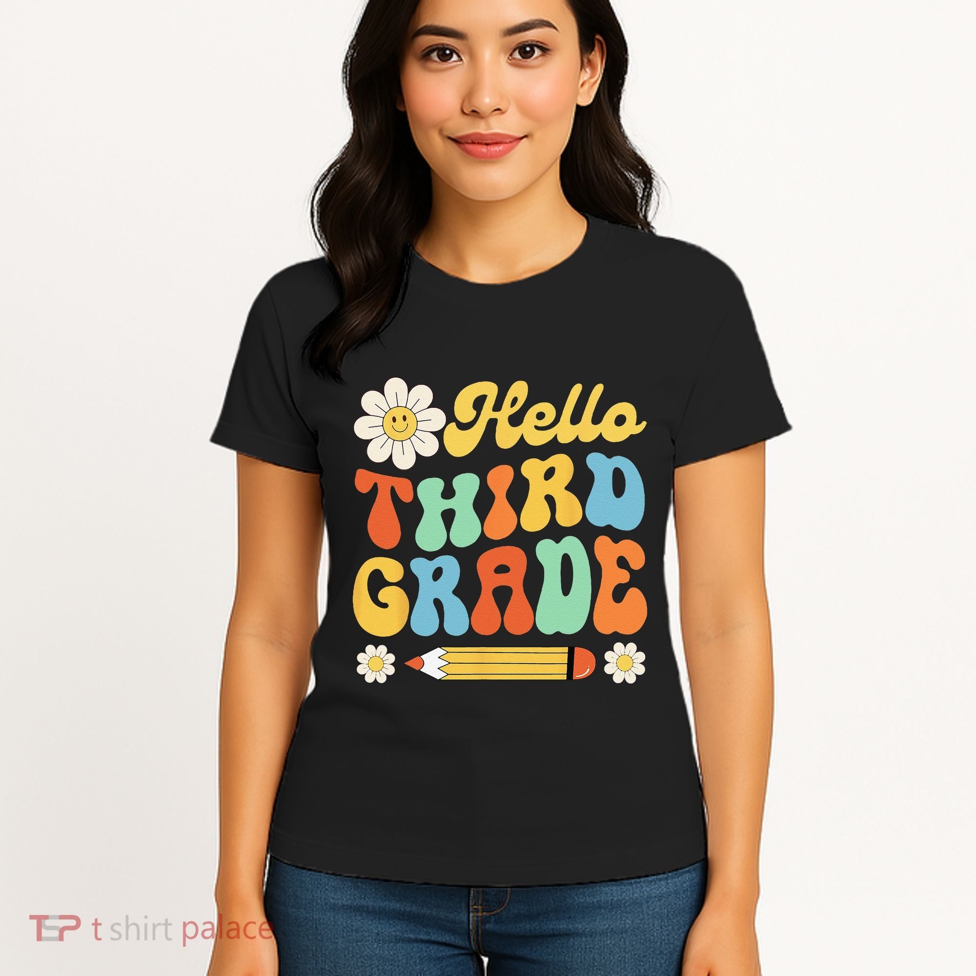 Hello Third 3rd Grade Back To School Teachers Women's T-Shirt