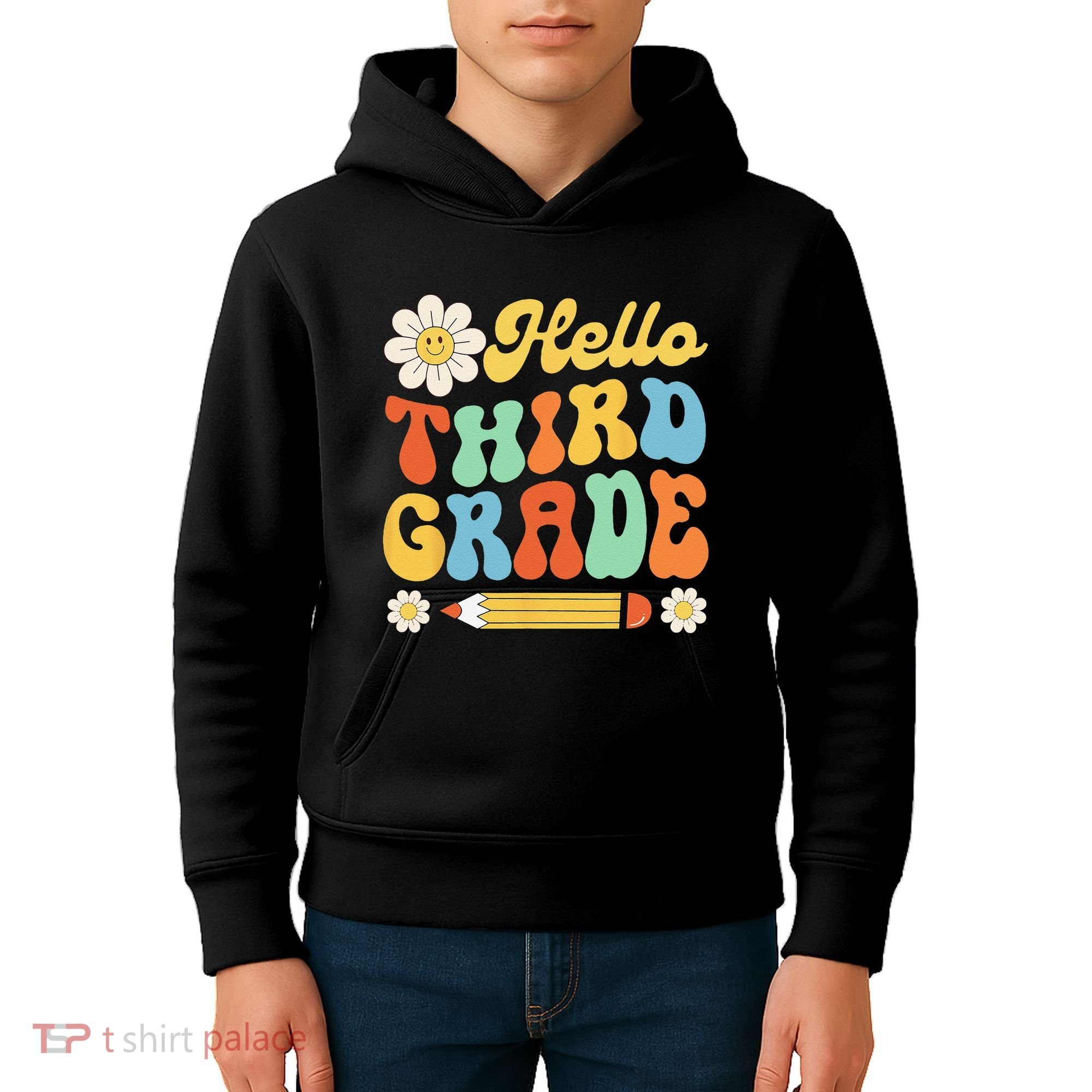 Hello Third 3rd Grade Back To School Teachers Kids Hoodie
