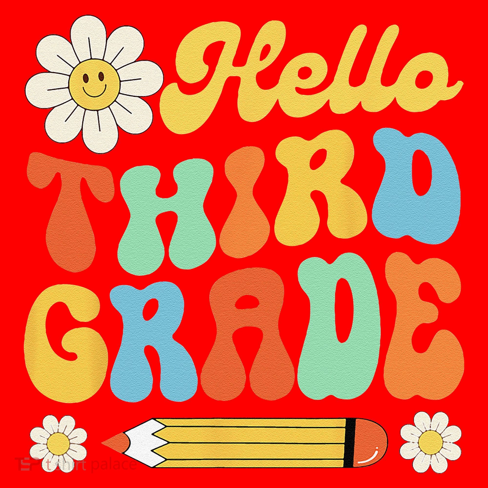 Hello Third 3rd Grade Back To School Teachers Santa Hat