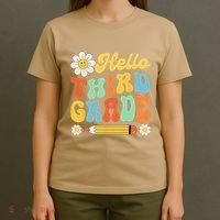 Hello Third 3rd Grade Back To School Teachers T-Shirt thumb 4