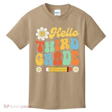 Hello Third 3rd Grade Back To School Teachers Kids T-Shirt