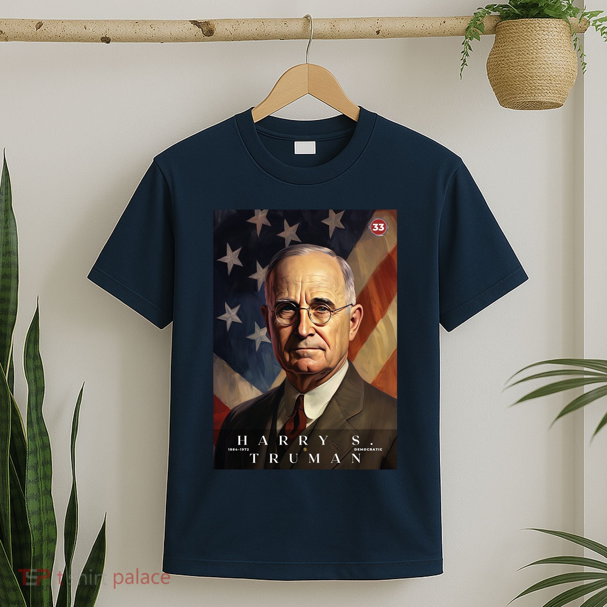 Harry Truman 33rd President Of The United States Portrait T-Shirt