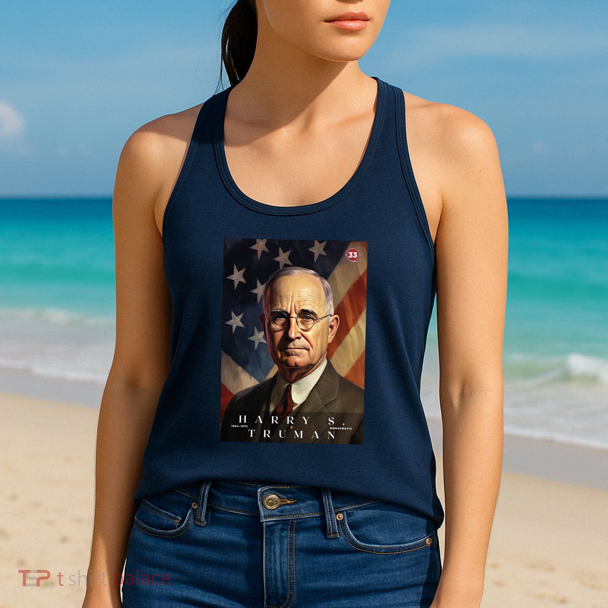 Harry Truman 33rd President Of The United States Portrait Women's Tank Top