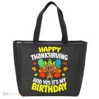 Happy Thanksgiving And Its My Birthday Funny Turkey Day Tote Bag thumb 0
