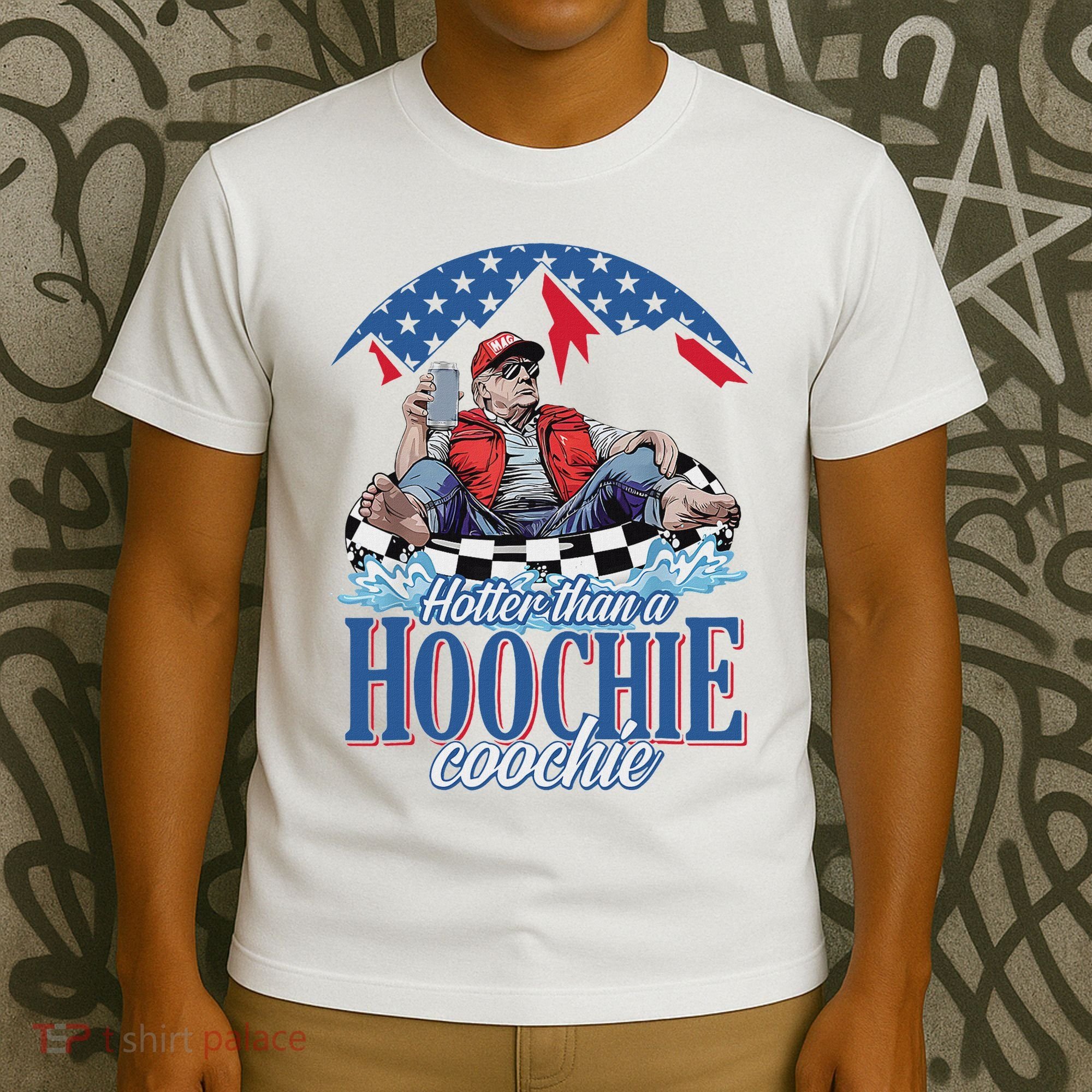 Hotter Than A Hoochie Trump Coochie Viral Trump Summer Vibes T-Shirt