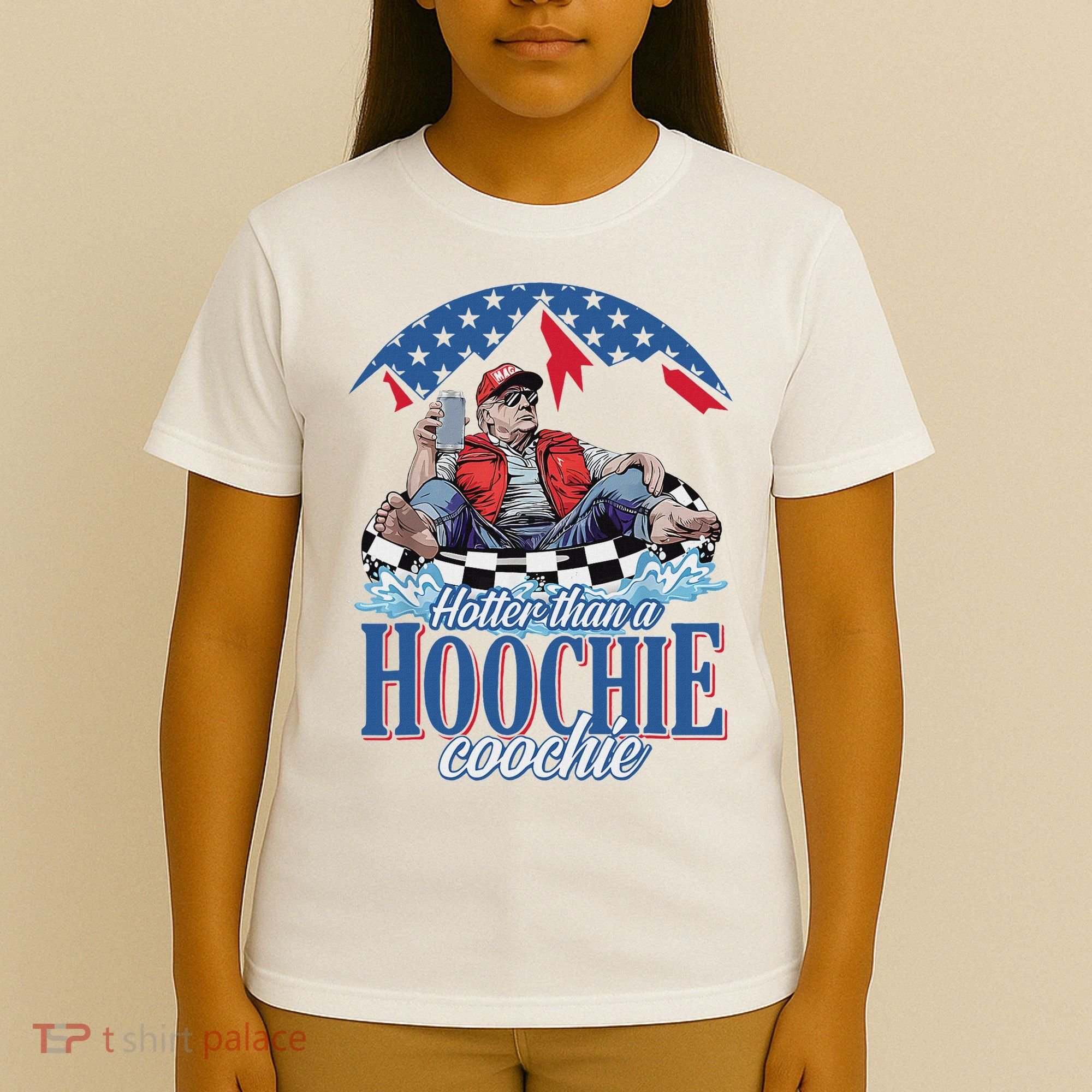 Hotter Than A Hoochie Trump Coochie Viral Trump Summer Vibes T-Shirt