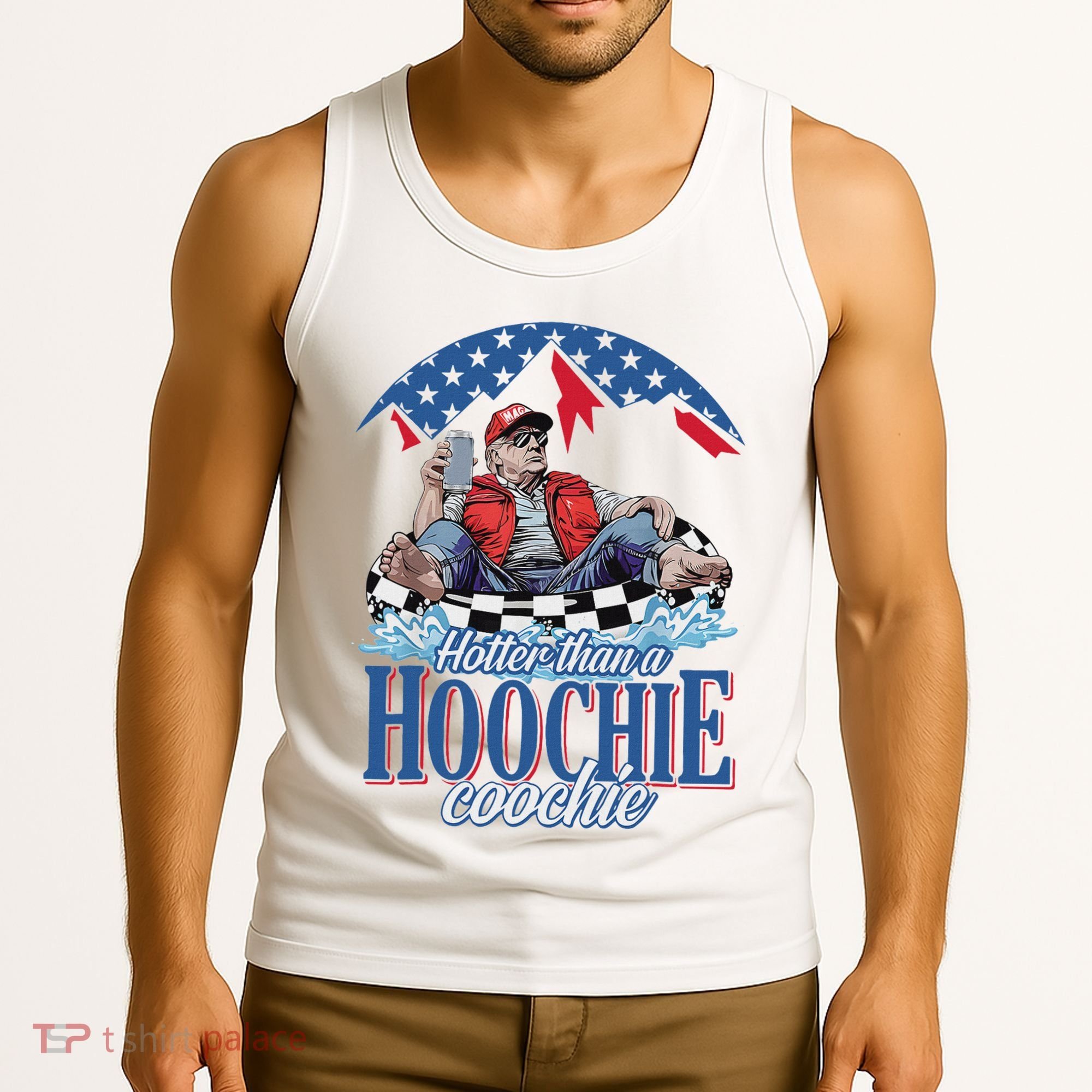 Hotter Than A Hoochie Trump Coochie Viral Trump Summer Vibes Tank Top