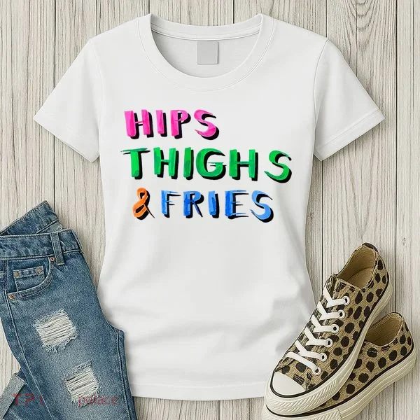 Hips Thighs And Fries Funny Women's T-Shirt