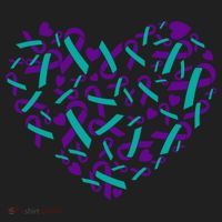 Heart Teal And Purple Ribbon Suicide Prevention Awareness Beanie thumb 2