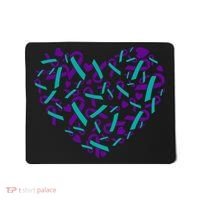 Heart Teal And Purple Ribbon Suicide Prevention Awareness Mousepad thumb 0