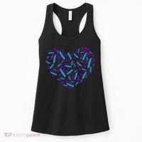 Heart Teal And Purple Ribbon Suicide Prevention Awareness Women's Tank Top thumb 0