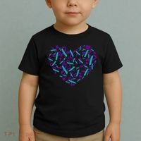 Heart Teal And Purple Ribbon Suicide Prevention Awareness Toddler T-Shirt thumb 2