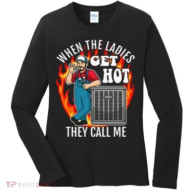 Hvac Technician Air Conditioning Engineer Tech Women's Long Sleeve Shirt