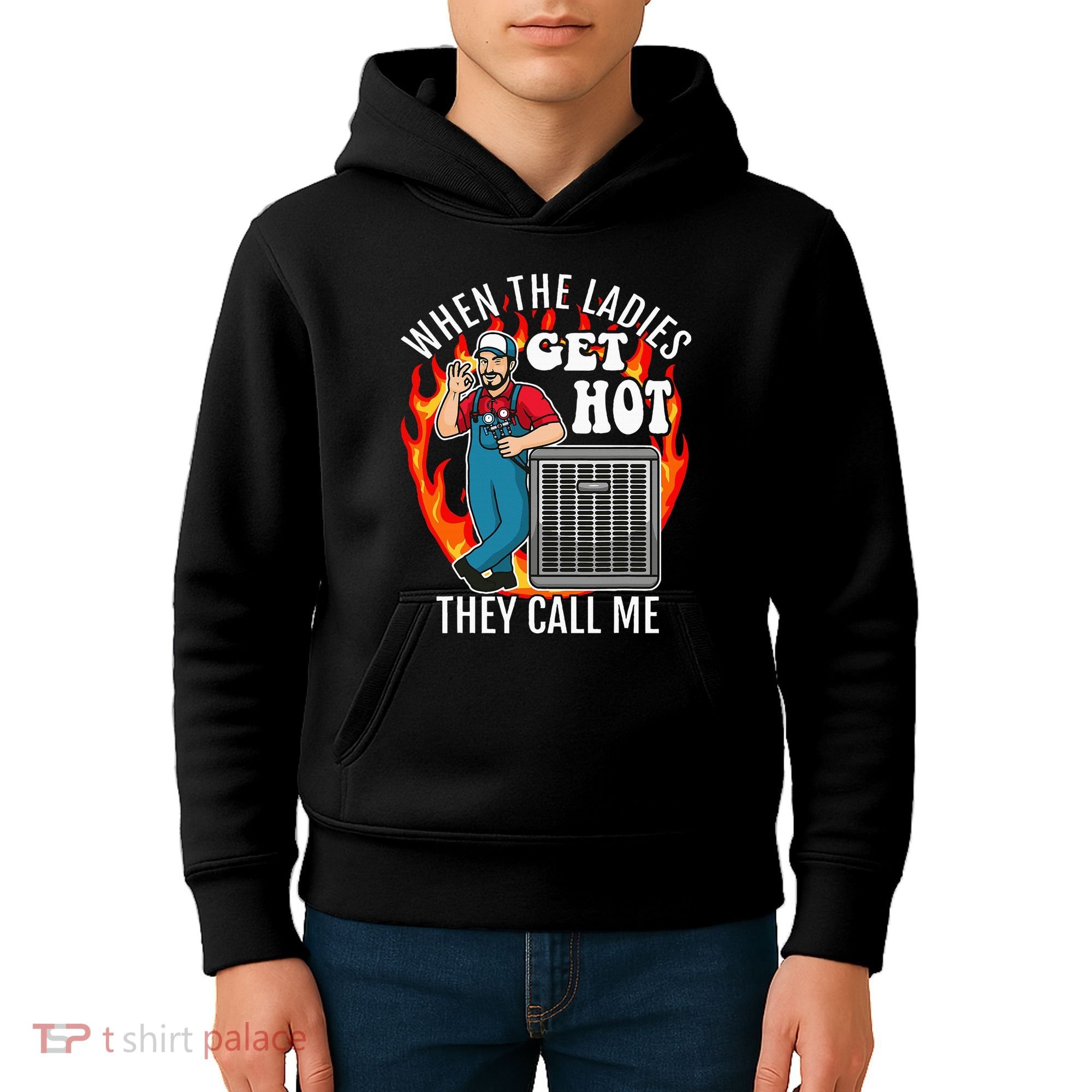 Hvac Technician Air Conditioning Engineer Tech Kids Hoodie
