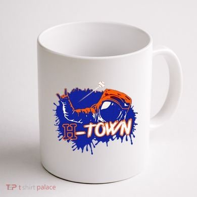 Houston Texas Astronaut H Town Hand Sign Houston Baseball Coffee Mug back