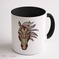 Horse Tribal Abstract Art Native American Geometric Horse Coffee Mug thumb 1