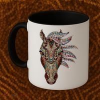 Horse Tribal Abstract Art Native American Geometric Horse Coffee Mug thumb 2