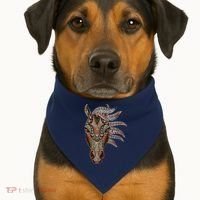 Horse Tribal Abstract Art Native American Geometric Horse USA-Made Doggie Bandana thumb 1
