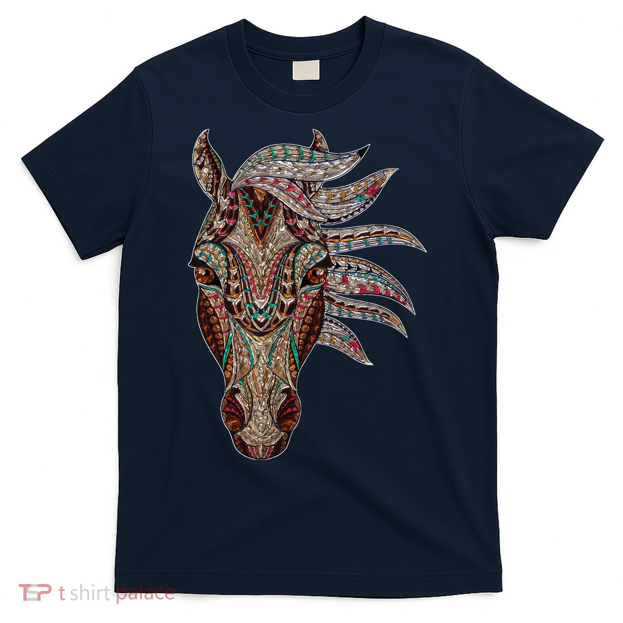 Horse Tribal Abstract Art Native American Geometric Horse T-Shirt
