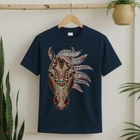 Horse Tribal Abstract Art Native American Geometric Horse T-Shirt thumb 2
