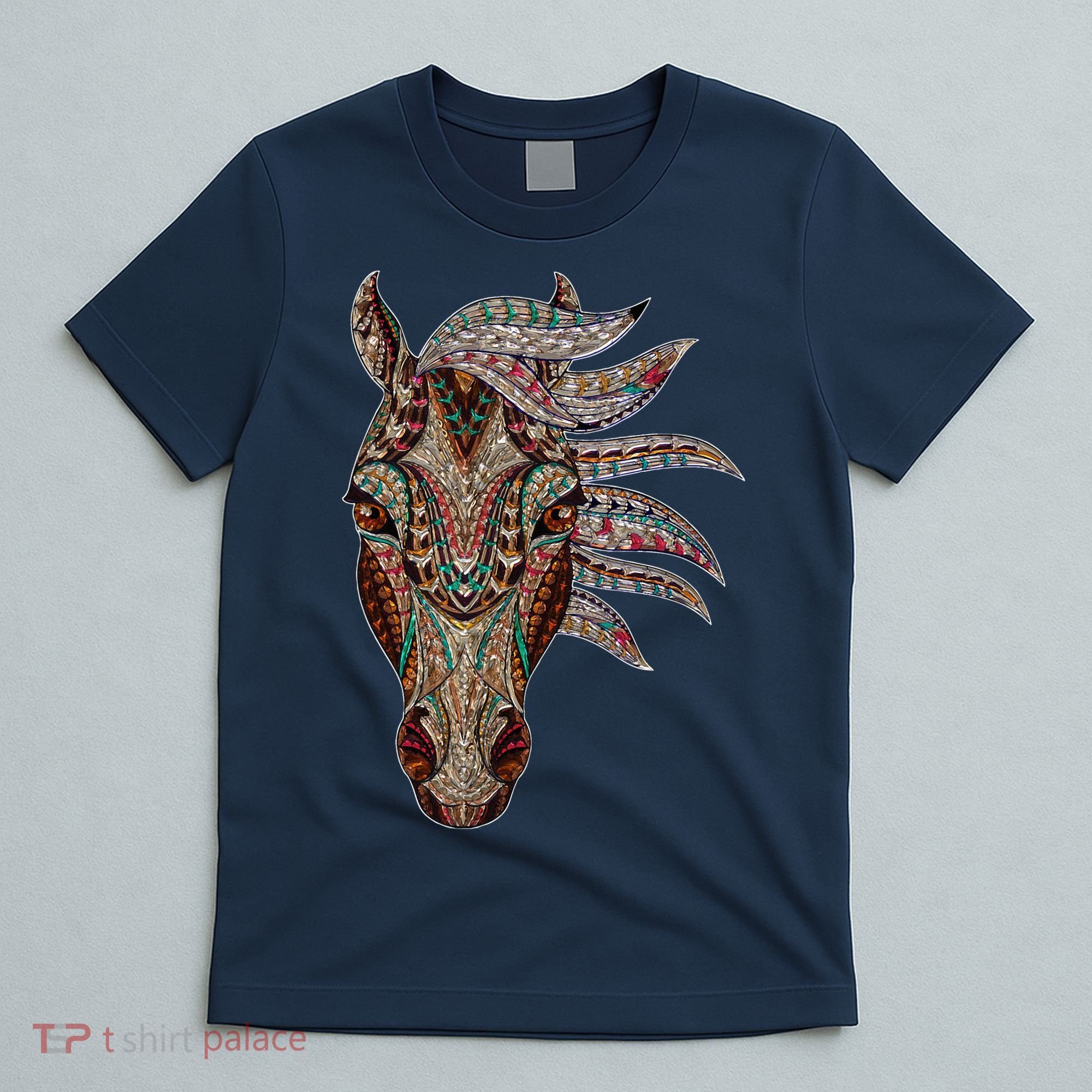 Horse Tribal Abstract Art Native American Geometric Horse T-Shirt