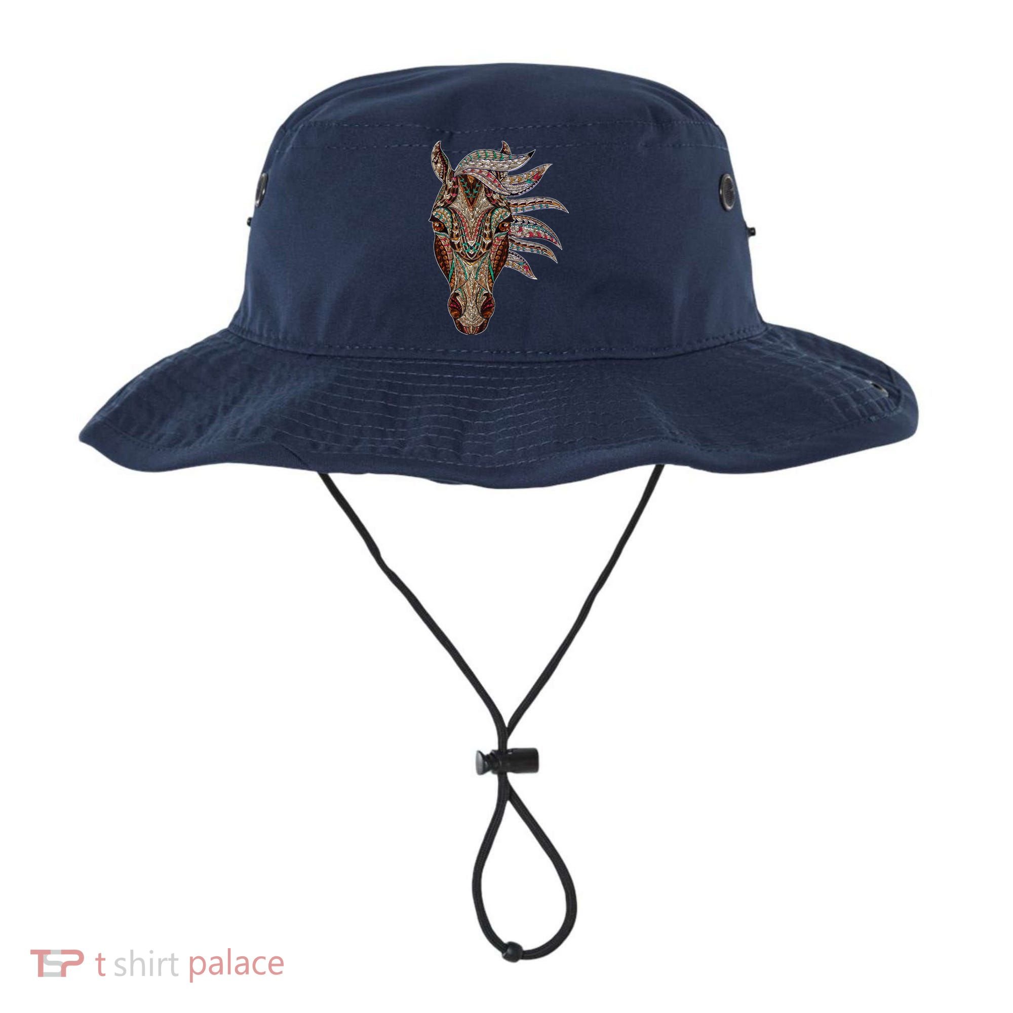 Horse Tribal Abstract Art Native American Geometric Horse Bucket Hat