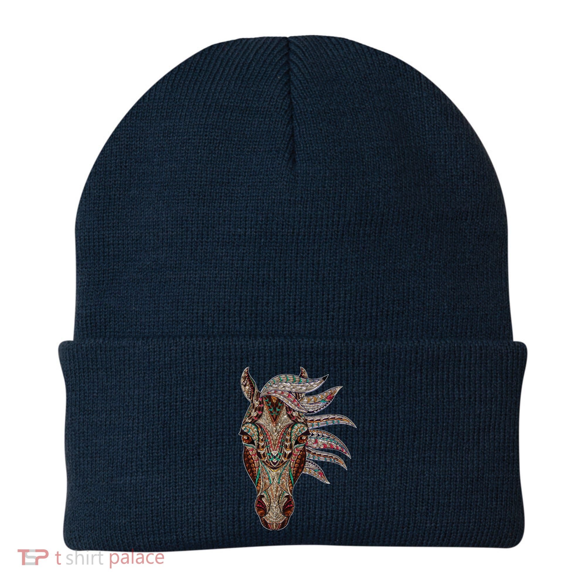 Horse Tribal Abstract Art Native American Geometric Horse Beanie