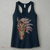 Horse Tribal Abstract Art Native American Geometric Horse Women's Tank Top thumb 3