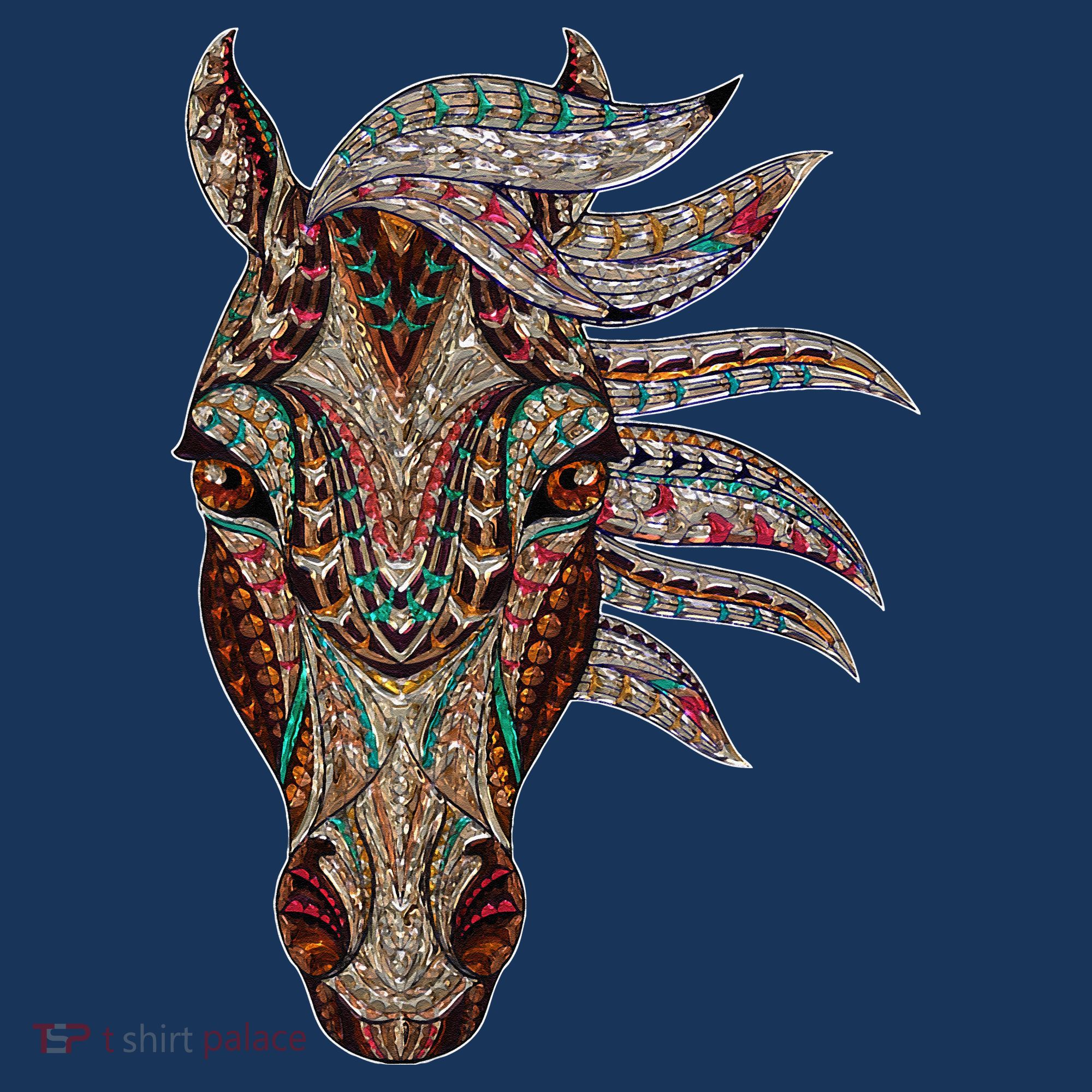 Horse Tribal Abstract Art Native American Geometric Horse Women's Tank Top