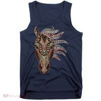 Horse Tribal Abstract Art Native American Geometric Horse Tank Top thumb 0