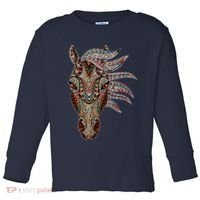 Horse Tribal Abstract Art Native American Geometric Horse Toddler Long Sleeve Shirt thumb 0
