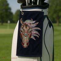 Horse Tribal Abstract Art Native American Geometric Horse Golf Towel thumb 2