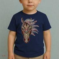 Horse Tribal Abstract Art Native American Geometric Horse Toddler T-Shirt thumb 2