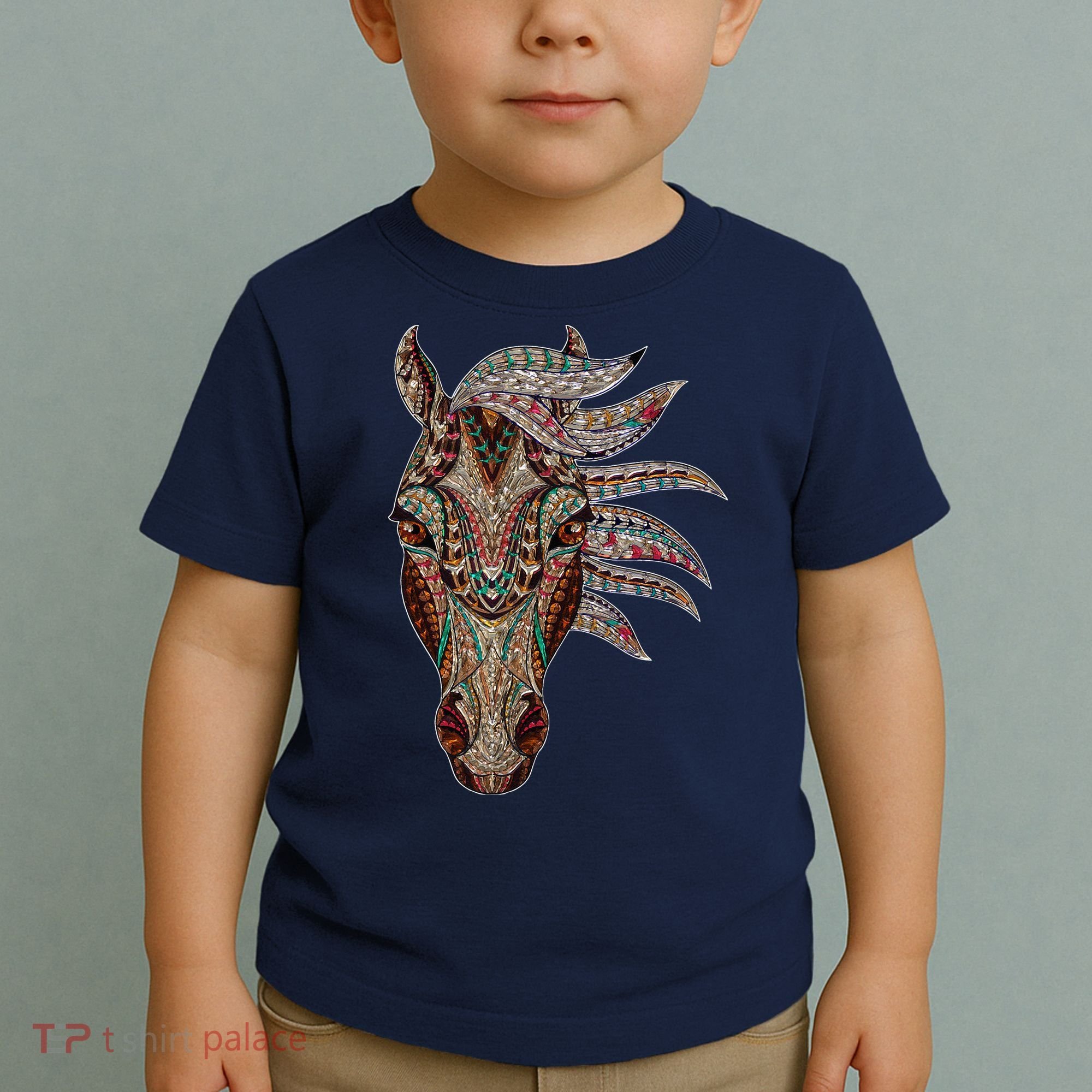 Horse Tribal Abstract Art Native American Geometric Horse Toddler T-Shirt
