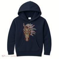 Horse Tribal Abstract Art Native American Geometric Horse Kids Hoodie thumb 0