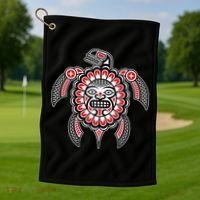 Haida Turtle American Indian Native America Indigenous Golf Towel thumb 1