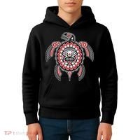 Haida Turtle American Indian Native America Indigenous Kids Hoodie thumb 4