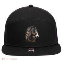 Horse Tribal Abstract Art Native American Graphic 7 Panel Mesh Trucker Snapback Hat thumb 0