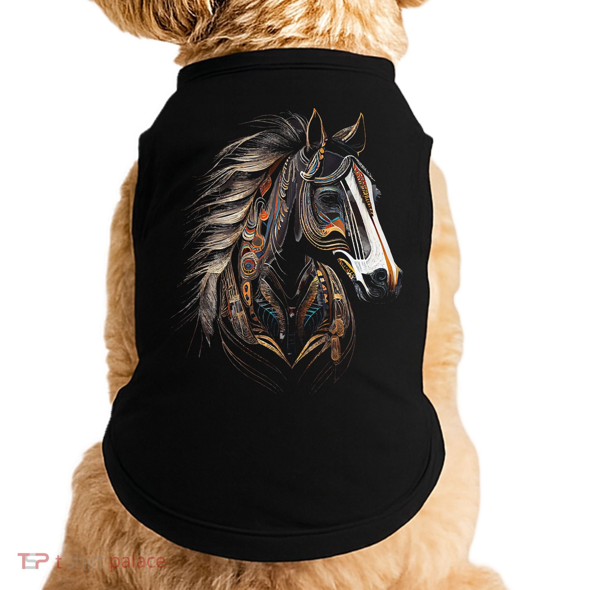 Horse Tribal Abstract Art Native American Graphic Doggie Tank