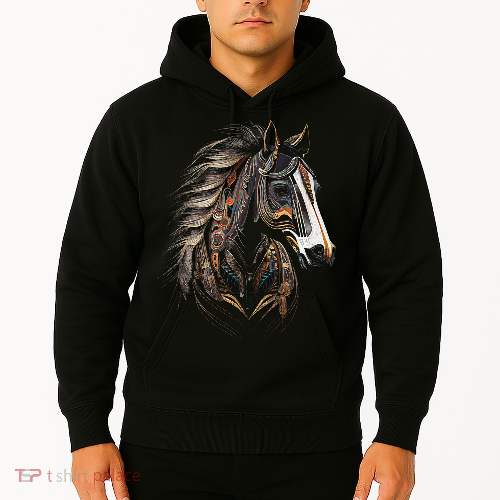 Horse Tribal Abstract Art Native American Graphic Hoodie