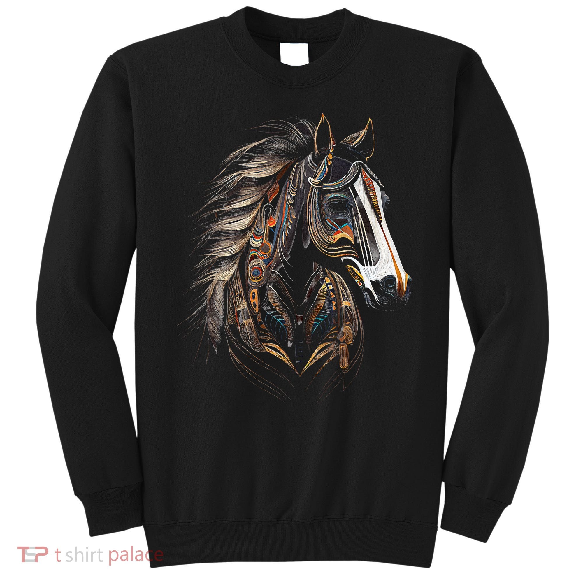 Horse Tribal Abstract Art Native American Graphic Sweatshirt