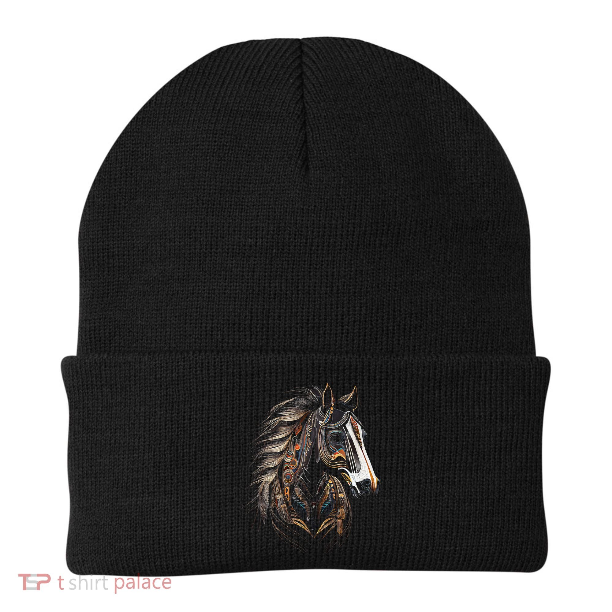 Horse Tribal Abstract Art Native American Graphic Beanie