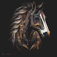Horse Tribal Abstract Art Native American Graphic Beanie thumb 2