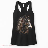 Horse Tribal Abstract Art Native American Graphic Women's Tank Top thumb 0