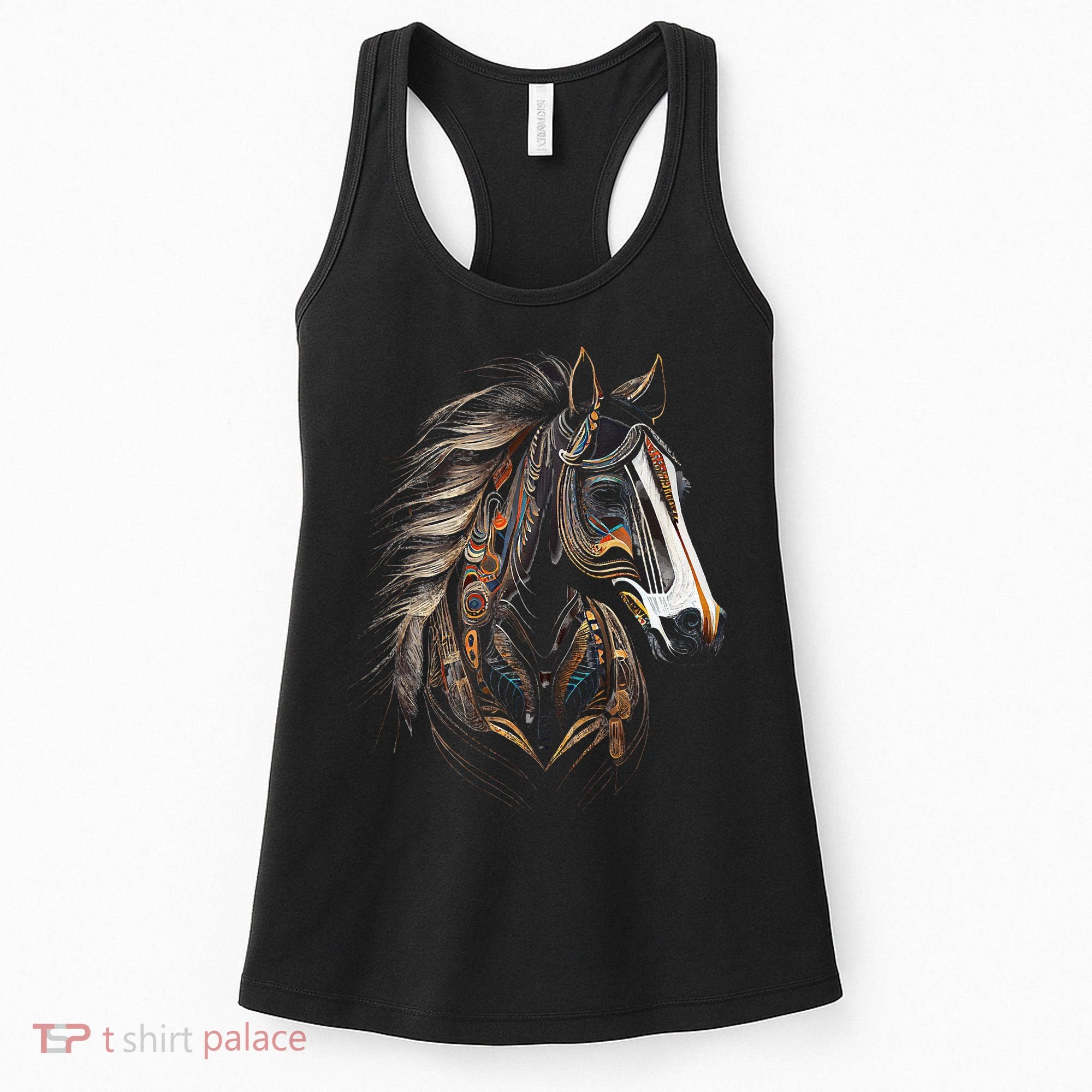 Horse Tribal Abstract Art Native American Graphic Women's Tank Top